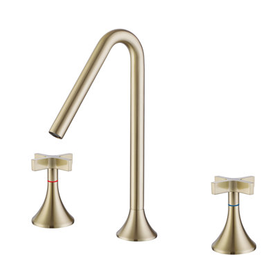 Robinet de lavabo de salle de bain à deux poignées et trois trous à fixation sur le comptoir