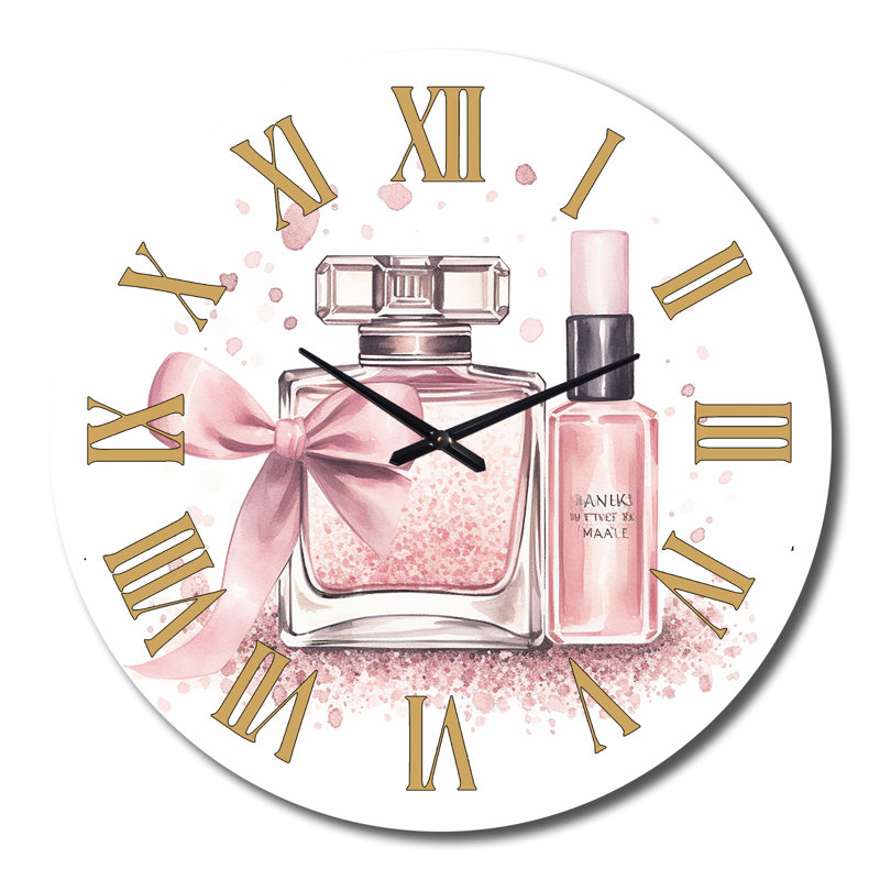 Horloge murale en métal rose, Très grand