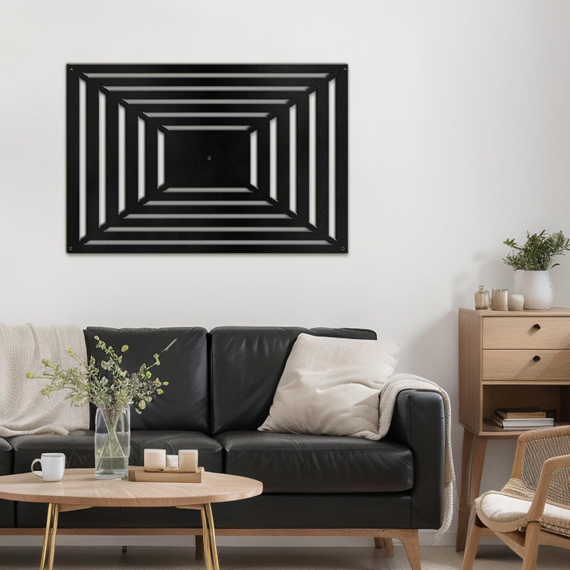 Décoration murale en métal, H 15 po x l 30 po x P 0,05 po, Noir