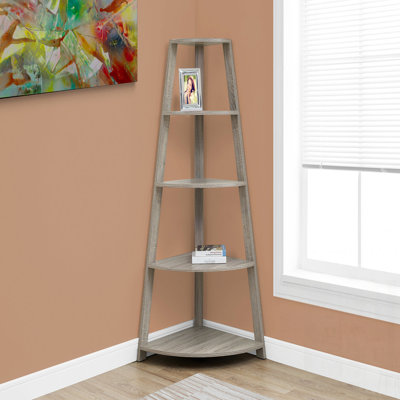 Contemporary 4-Tier Corner Bookshelf, Perfect for Modern Office and Bedroom, with Warm Laminate Finish