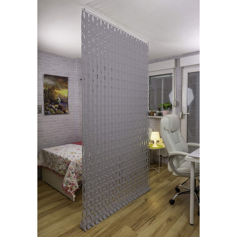 118cm W x 240cm H Metal Hanging Room Divider, Antrhazite