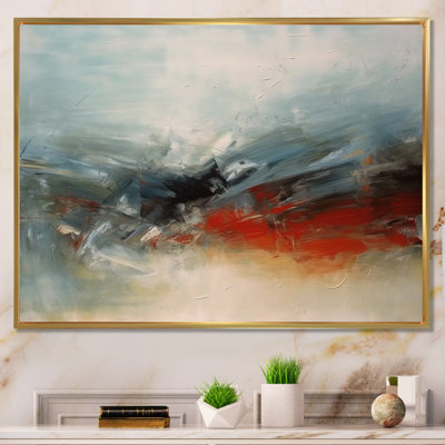 Une pensée de son abstrait en bleu et rouge - reproduction d'art abstrait