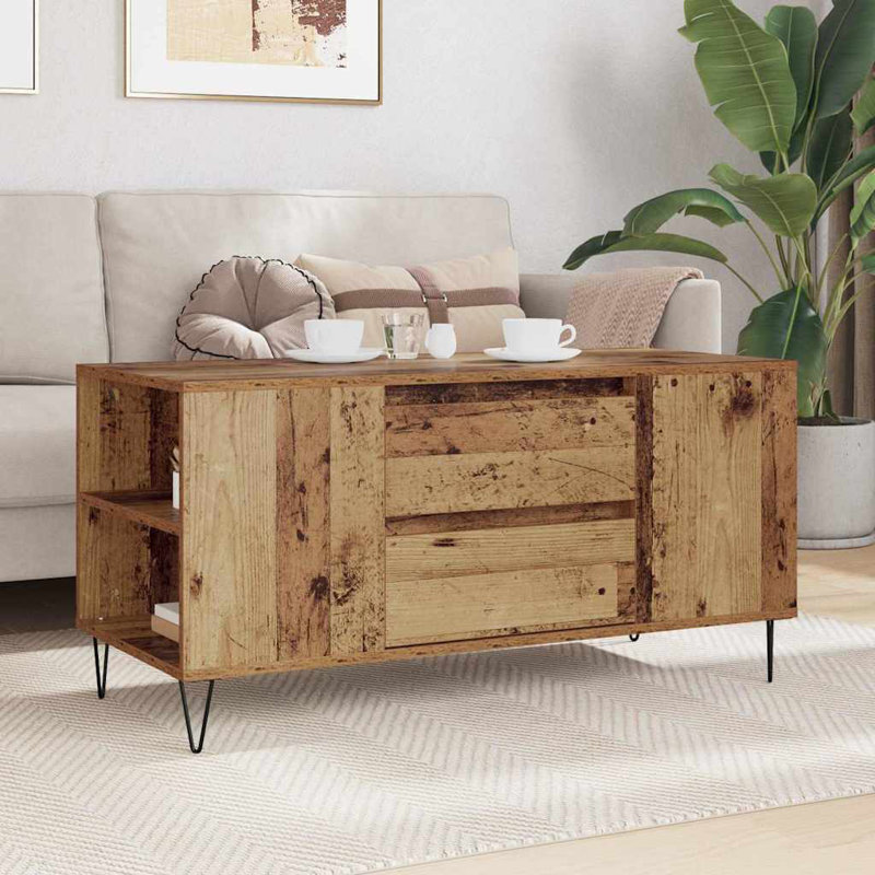 Coffee Table with Storage, Old Wood