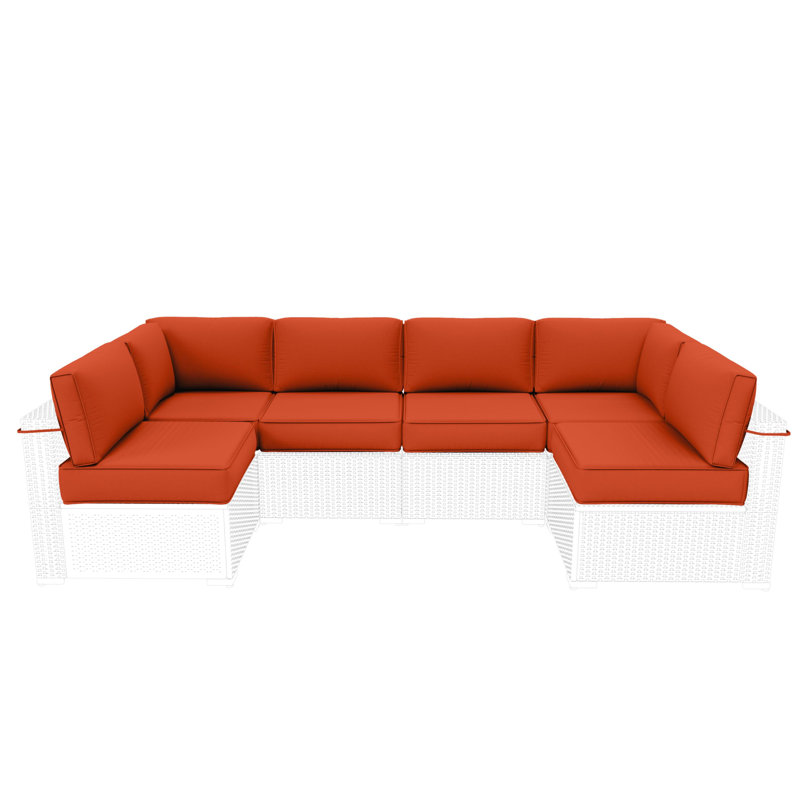Ensemble de 14 coussins de remplacement pour siège / dossier (l 26 po x P 26 po), Orange, 26" L x 26" W x 5" H