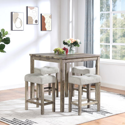 Ensemble de table de salle à manger, de bar et de chaises, ensemble de table de salle à manger 5 pièces, ensemble de table de petit déjeuner industriel, pour le salon, la salle à manger, la salle de jeux