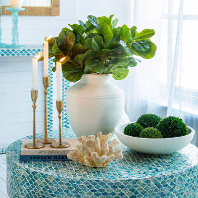 Round Terracotta Vase - Natural White Finish