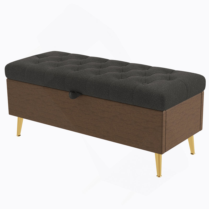 Banc de rangement avec repose-pieds Modern Modern, Gris