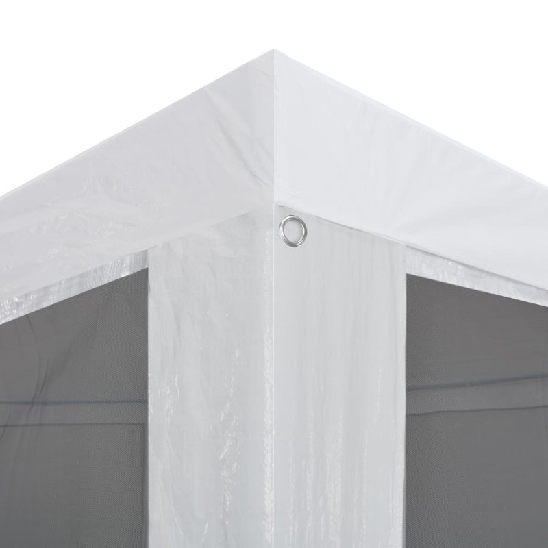 3m x 6m Steel Party Tent, White, 6 x 3 m, with 6 Sidewalls