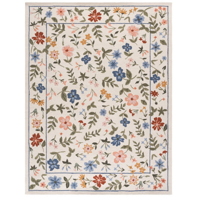 Hand-Tufted Wool Floral Outdoor Rug
