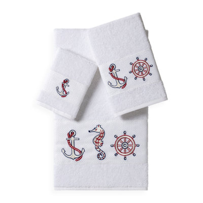 Easton Embellished 3 Piece Turkish Cotton Towel Set
