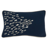 Naviguer Collection Embroidered Cotton Throw Pillow