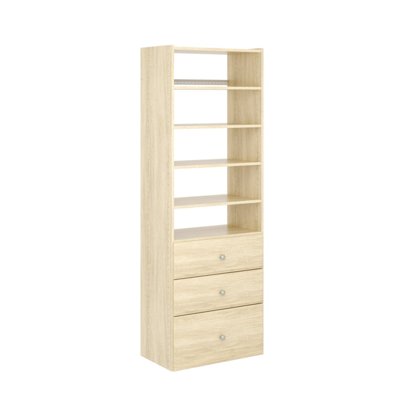 Grid Manufactured Wood Closet System, Honey Blonde