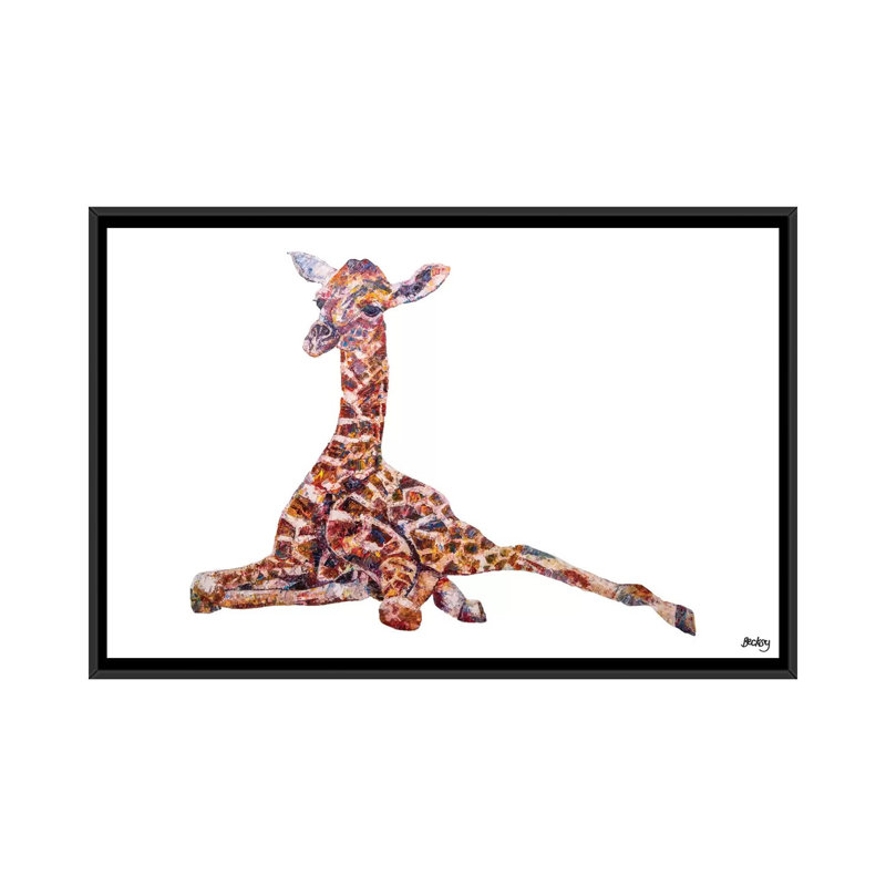 Art sur toile clementine, Toile avec cadre noir, Non mat, H 32 po x l 48 po x P 1,5 po