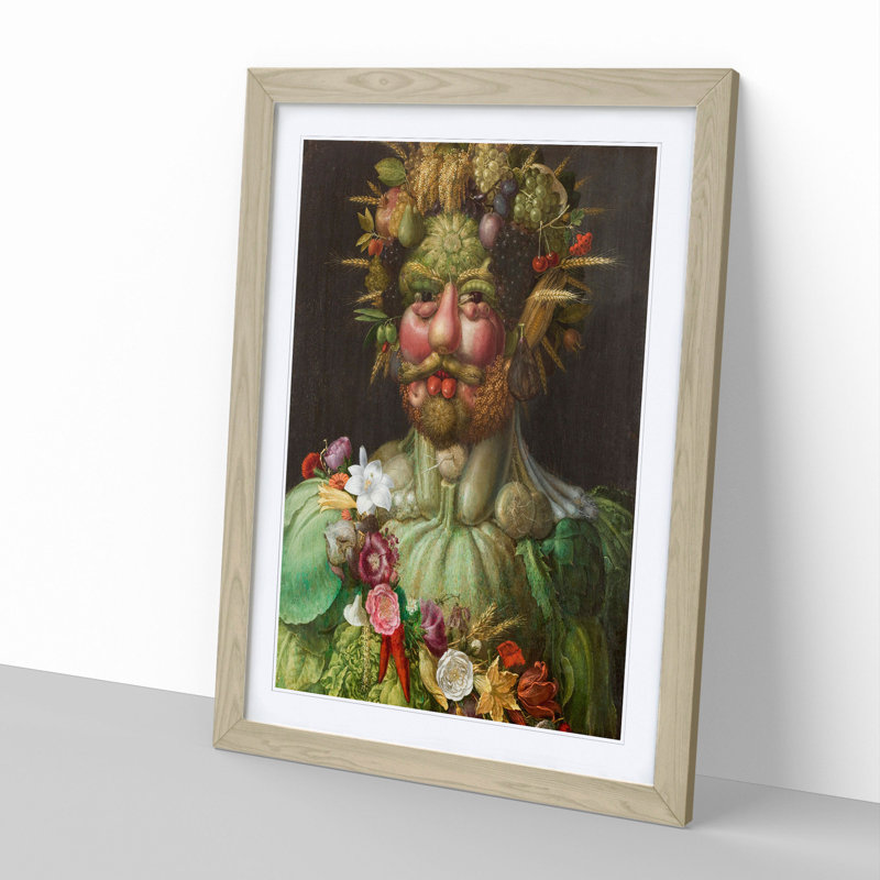 Vertumnus by Giuseppe Arcimboldo - Picture Frame Painting, 36cm H x 27cm W x 2cm D, Oak Framed