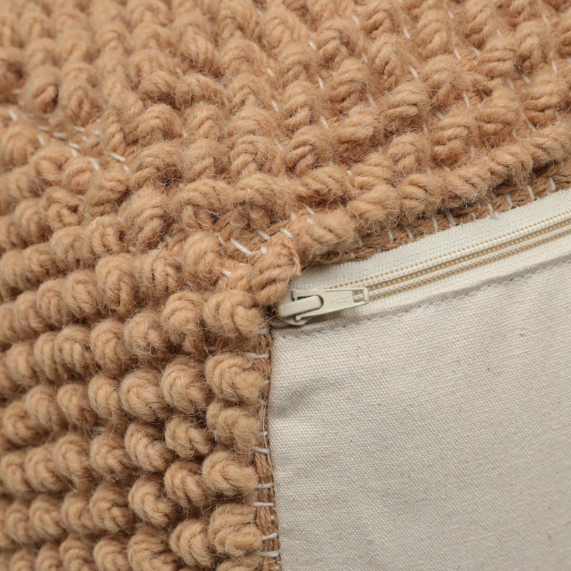 Pouf carré de 16 po de largeur, Laine brune