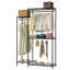 Heavy Duty Freestanding Clothes Rack with Adjustable Shelves & Shoe Shelf – 304kg Capacity Rust-Resistant Carbon Steel Garment Organizer for Bedroom, Entryway, Laundry Room – Black