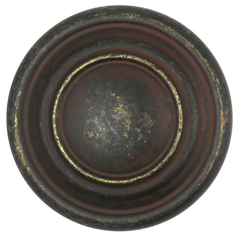 Weathered Antique Bronze Round Cabinet Knob with Mounting Hardware