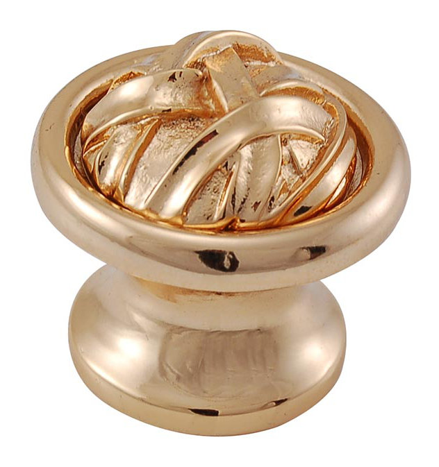 Poignée champignon Cilento, L 1,25 po x l 1,25 po, Or poli