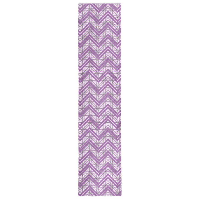 Stephenie Classic Hand Drawn Chevron Table Runner, 16" x 72", Electric Violet