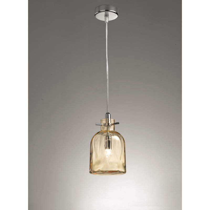 Bossa Nova 1 - Light Jar Pendant, 150cm H x 11cm W x 11cm D, Amber