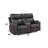 Hirah Dark Gray Microfiber Manual Recliner Loveseat With Cupholder Function And Built-In USB Port