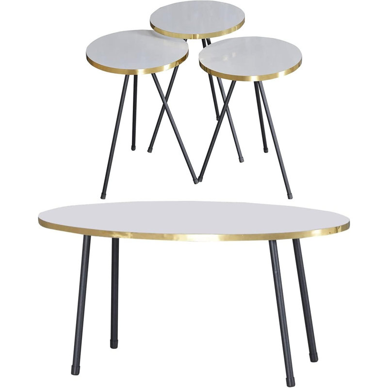 Cathrine 4 - Piece Living Room Table Set, White