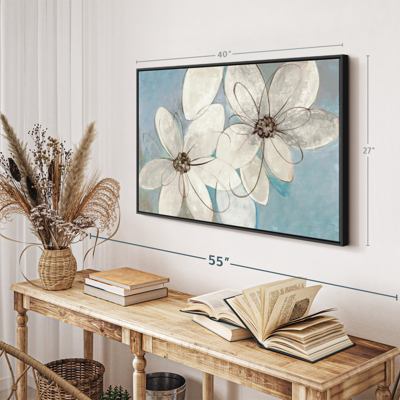 Impression sur toile bleue et neutre, H 27 po x l 40 po