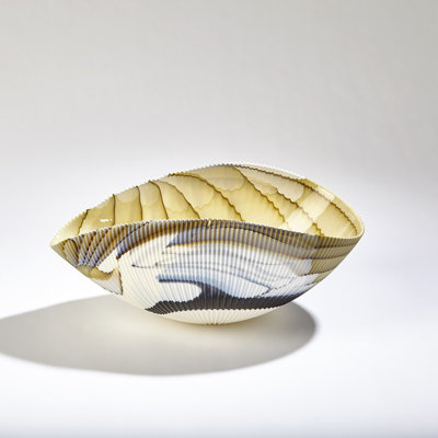 Pleated Glass Decorative Bowl