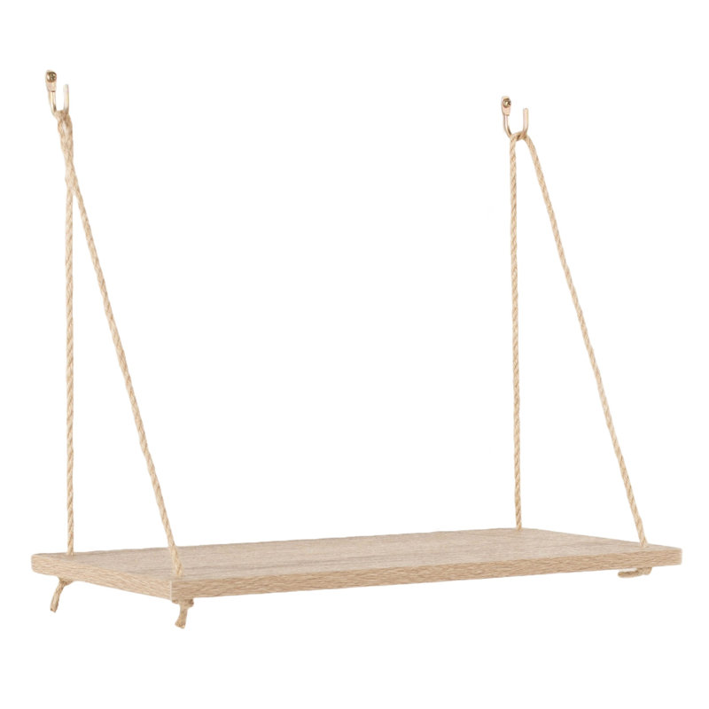 Thames Rope Hanging Shelf Kit, Foiled Finish, Oak
