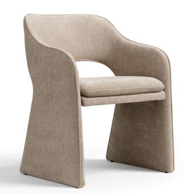 19" Seat Height Fabric Upholstered Dining Armchair