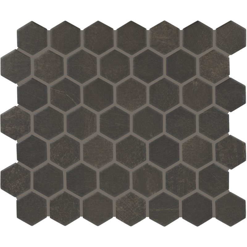 Itona 1-1/2" x 1-1/2" Ceramic Hexagon Mosaic (12 PC per Carton) (9.72 SQFT per Carton), Charcoal