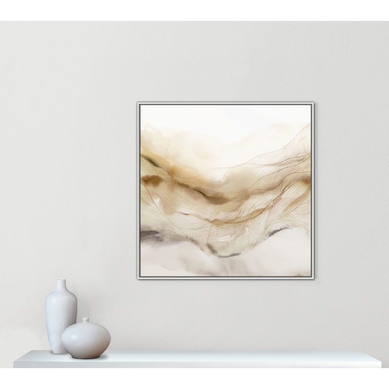 «Line Haze I» par Isabelle Z, H 41,5 po x l 41,5 po, Blanc