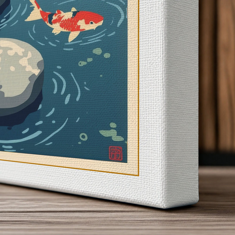 Lily Pads in Stillness Japandi - Wrapped Canvas, 30x20 - 76.2 x 50.8 cm, White Border