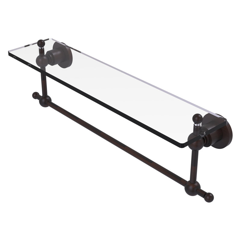 Lera Bracket Shelf with Towel Bar, 22" W x 4" H, Venetian Bronze
