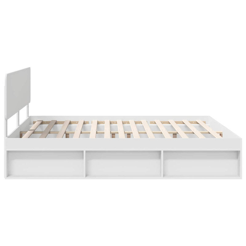 Solid Wood Bed, White, Super King (6')