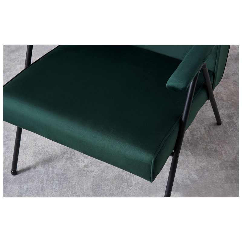 Fauteuil inclinable ergonomique manuel de 25 po de largeur avec fauteuil en métal Khianna, Textile vert