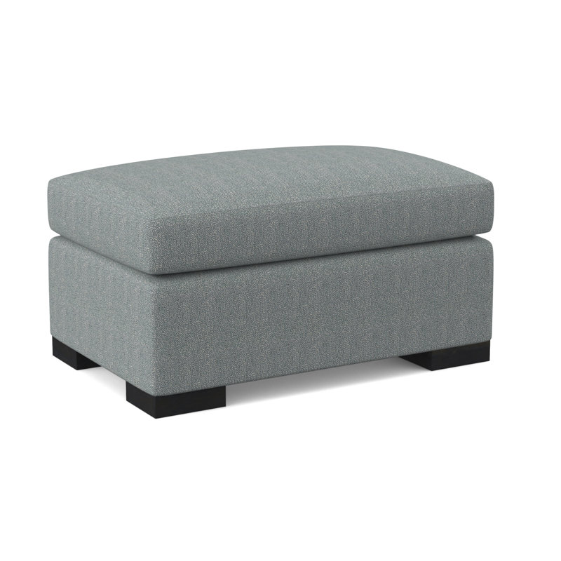 Elkins Ottoman, Espresso, Maya Cyan