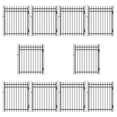  Paquet de 10 barrières de clôture robustes 6 pi H x 4 pi l 6 pi, barrière de jardin en métal