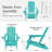 Adirondack Chair Wood Texture HDPE Folding Patio Chair Fire Pit Chair With Cup Holder-792760287