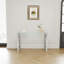 Console en verre d'acier inoxydable, table d'appoint repas argentée transparente BS-02 S-449808170