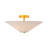 3-Light Mushroom-Shaped Fabric Semi-Flush Mount