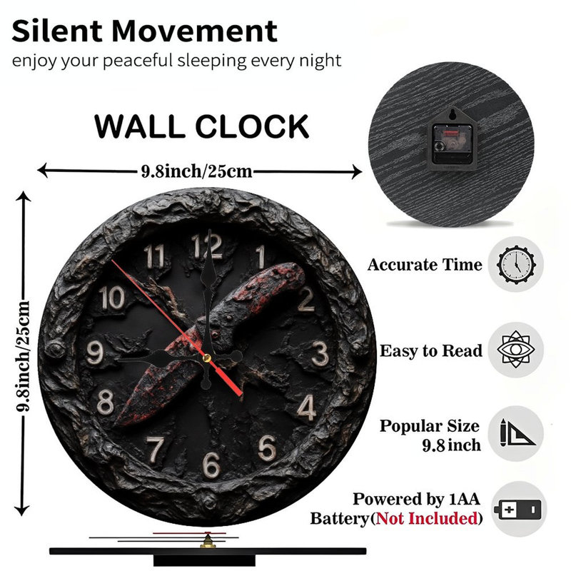 Horloge chiffres et couteaux