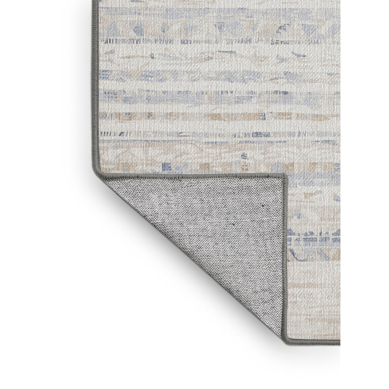 Machine Washable Gray Area Rug, Round 6'