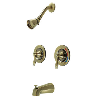 Kingston Brass Vintage Double-Handle Pressure Balanced Tub and Shower Faucet