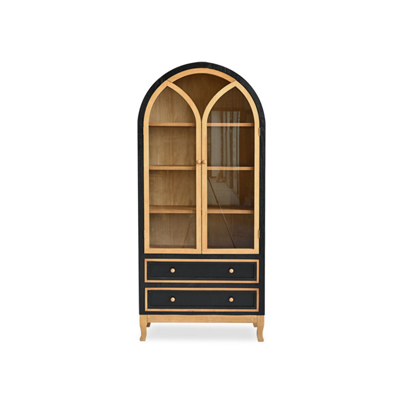 Vitrines en bois massif Burlywood, Noir