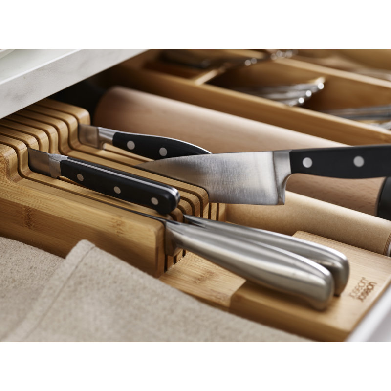 Drawer Store Bamboo 2-tier Knife Organizer