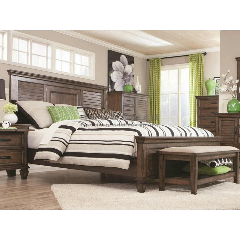 Crigler Solid Wood Standard Bed, King, Antique White