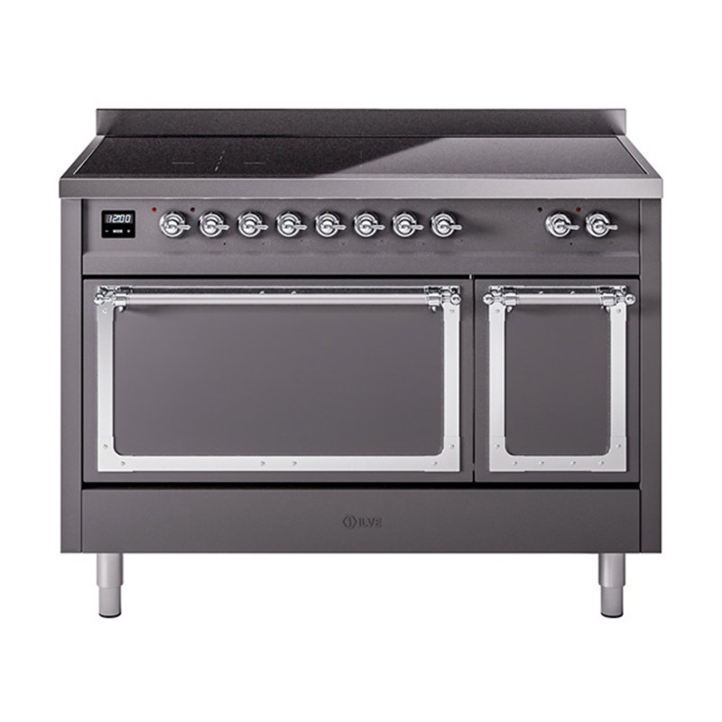 ILVE Nostalgie II Noblesse 48 in Induction Range, Graphite Matte/Chrome