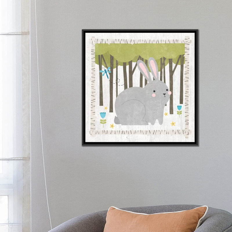 " Bunny " by Moira Hershey, 18" H x 18" W x 1.5" D, Black Framed Canvas, No Matte