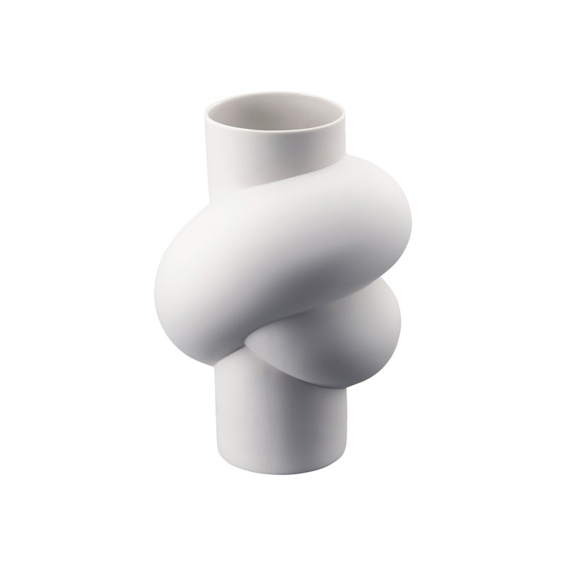 Node Porcelain China Table Vase, White
